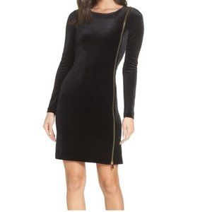 French Connection Velvet Zip Sheath Dress.  4